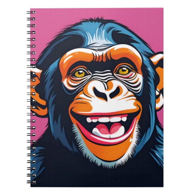 Cuaderno Cute Crazy Funny Chimpanzee (Frente)