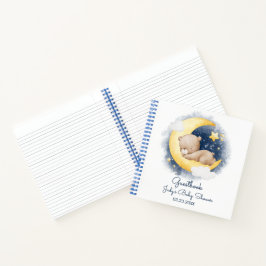 Cuaderno Cute Crescent Moon Teddy Bear Baby Shower