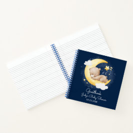 Cuaderno Cute Crescent Navy Moon Teddy Bear Baby Shower