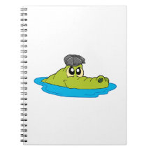 Cute Crocodile with Newsboy Cap - Funny Cartoon