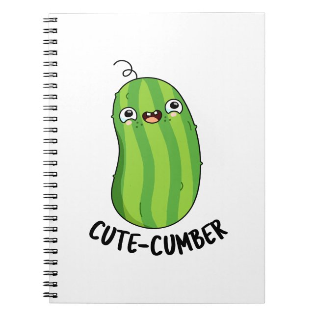 Cuaderno Cute-cumber Funny Cucumber Veggie Pun  (Frente)