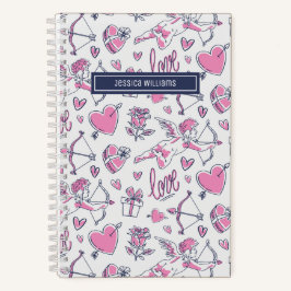 Cuaderno Cute Cupid Bow Arrow Heart Doodle Amor Vintage