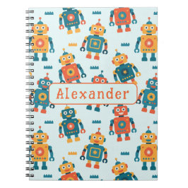 Cuaderno Cute Customizable Robot Print