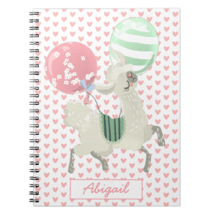 Cuaderno Cute Dancing Lama con. Globos - Portátil para niño