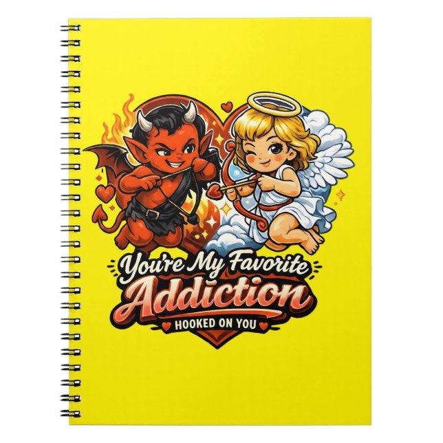 Cuaderno Cute Devil & Angel Valentine Day Love Design (Frente)
