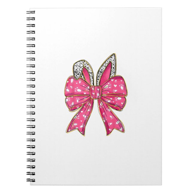 Cuaderno Cute Día de Pascua Coquette Bow Bunny Rabbit Mujer (Frente)