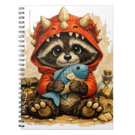 Cuaderno Cute Dino Raccoon Notebook – Kawaii Pirate