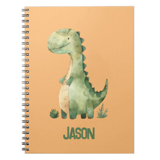 Cuaderno Cute Dinosaur Acuarela Con Nombre de Niños
