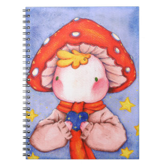 Cuaderno Cute divertido hongo bebé dibujo de Heart Watercol