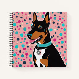 Cuaderno Cute Doberman Pinscher Pink Spiral Llenado