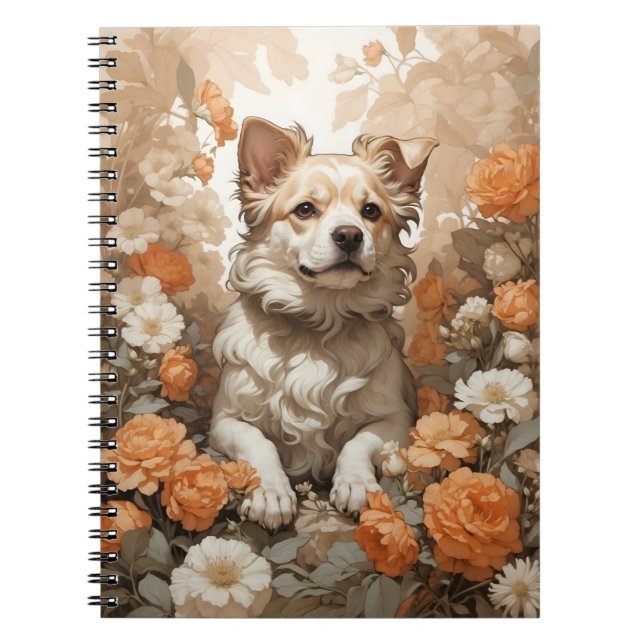 Cuaderno cute dog in flowers (Frente)