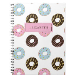 Cuaderno Cute donuts Añadir su propio nombre Personalizado 