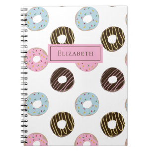 Cuaderno Cute donuts Añadir su propio nombre Personalizado