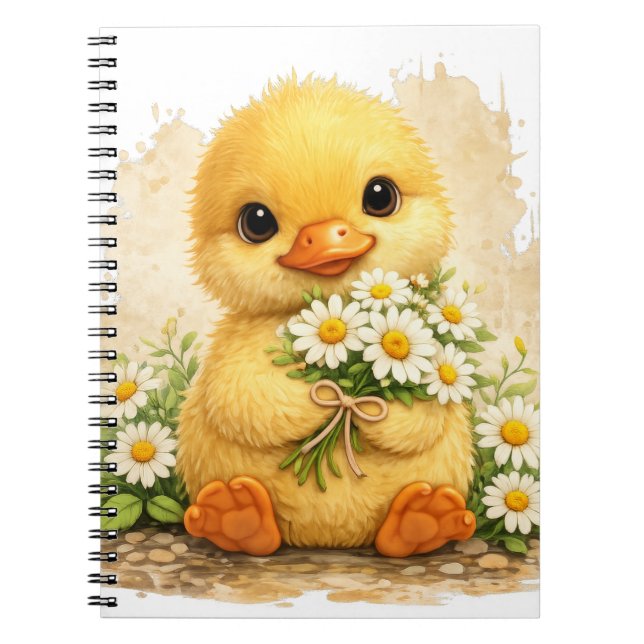 Cuaderno Cute Duck Daisy Kawaii Notebook Design (Frente)