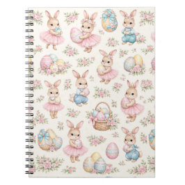 Cuaderno Cute Easter Bunny Floral Pattern - Pastel Spring