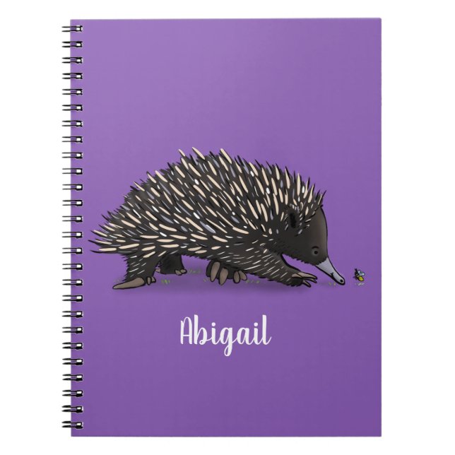 Cuaderno Cute echidna con ilustracion de personalizado de a (Frente)