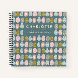 Cuaderno Cute Eggs de Pascua Verde azulado Sketchbook perso