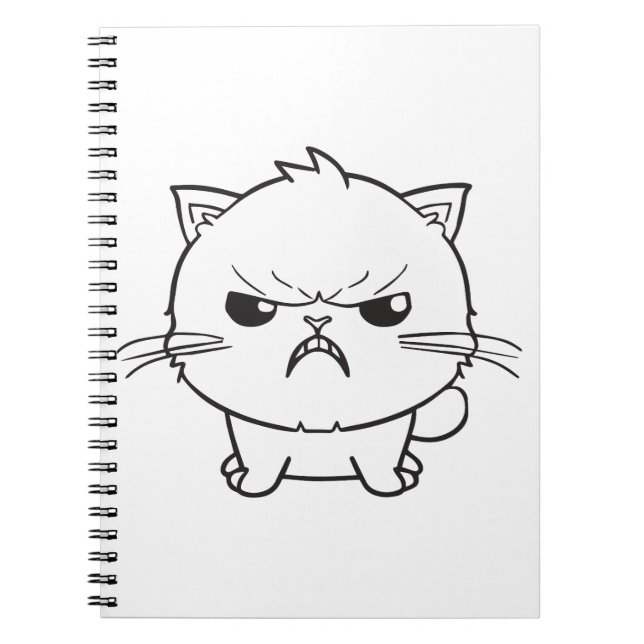 Cuaderno Cute el silbido de un gato enojado. (Frente)