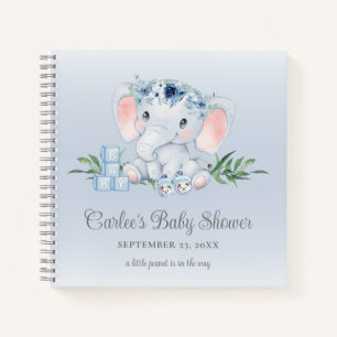Cuaderno Cute Elephant Floral Baby Boy Baby Shower