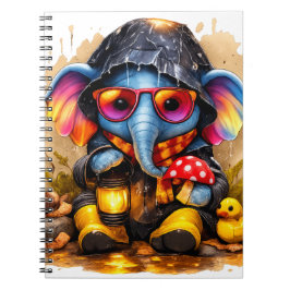 Cuaderno Cute Elephant Raincoat Kawaii Notebook