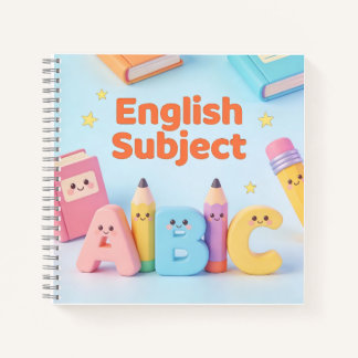 Cuaderno Cute English Subject ABC Learning Kawaii Notebook 
