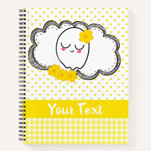 Cuaderno Cute Fantasma Amarillo Nombre Bloc de notas