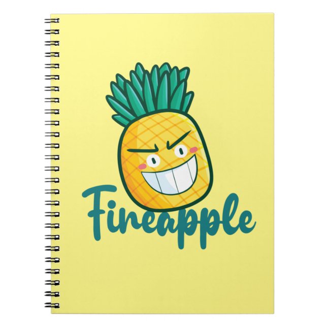 Cuaderno Cute Fineapple Design Portátil de madera (Frente)