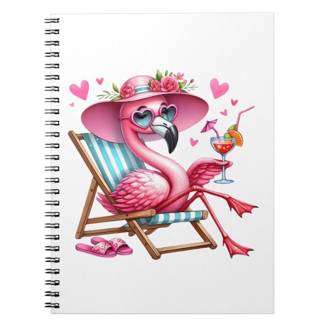 Cuaderno Cute Flamingo Clipart (Frente)