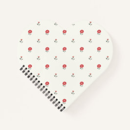 Cuaderno Cute Flor de Ditsy Rojo Corazón