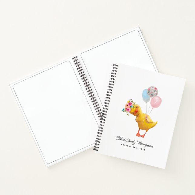 Cuaderno Cute Floral Duckday Cumpleaños Keepsake Note Book (Interior)