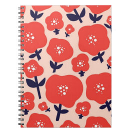 Cuaderno Cute Floral Seamless Pattern – Red Spring Flowers