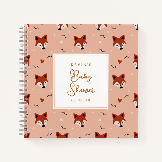Cuaderno Cute Fox Baby Shower (Anverso)