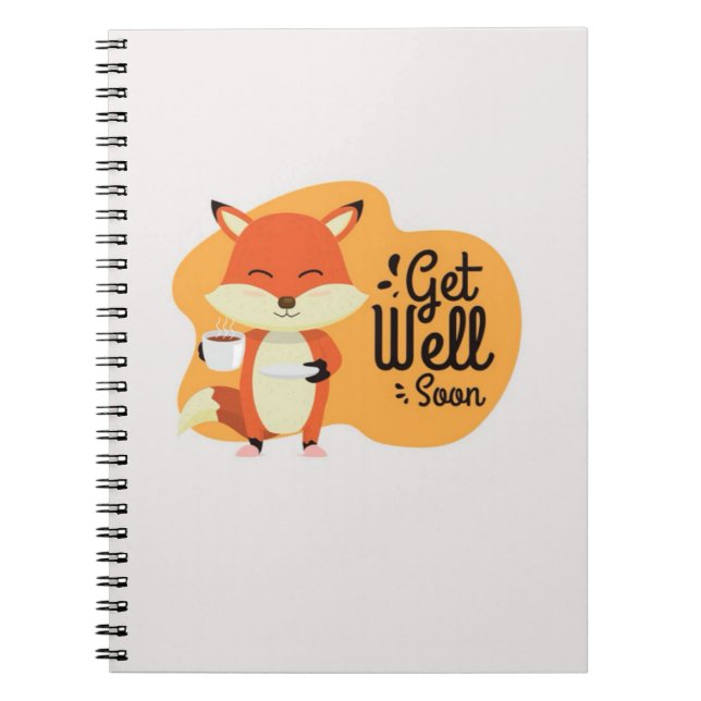 Cuaderno Cute Fox Gifts Get Well Soon (Frente)