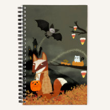 Cute Fox y Bat Sketch Journal