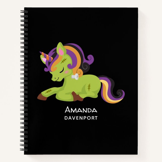 Cuaderno Cute Frankenstein Unicorn Halloween (Anverso)