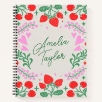 Cute Fresa Cereza Estética Nombre Personalizado