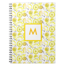 Cuaderno Cute Fresco Verano Citrus Lemon Doodle Amarillo