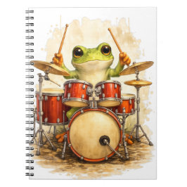 Cuaderno Cute Frog Drummer Spiral Notebook