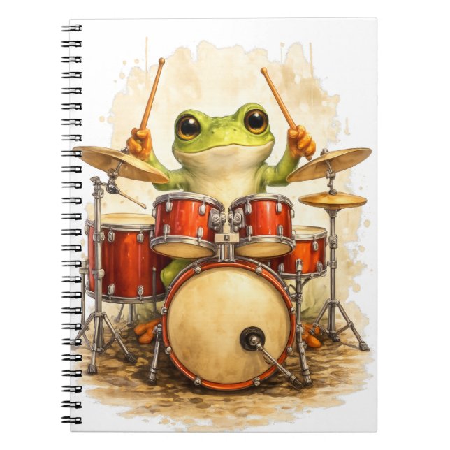 Cuaderno Cute Frog Drummer Spiral Notebook (Frente)