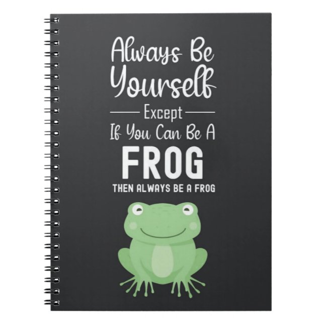 Cuaderno Cute Frog Gifts Happy Funny Cartoon Animal (Frente)