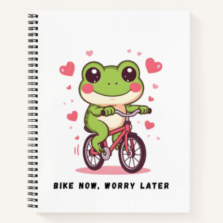 Cuaderno Cute Frog Riding Bicycle | Funny Frog Lover Gift