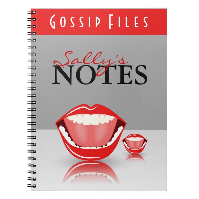 Cuaderno Cute Fun Big Mouth Gossip Archivos Bloc de notas e (Frente)
