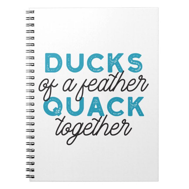 Cuaderno Cute Funny Ducks Puntúa Diseño de Citas (Frente)