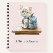 Cute gatito con mochila portátil personalizado