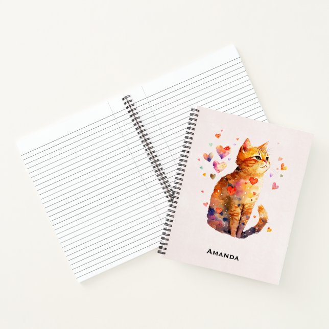 Cuaderno Cute gato de tabla con corazón (Interior)