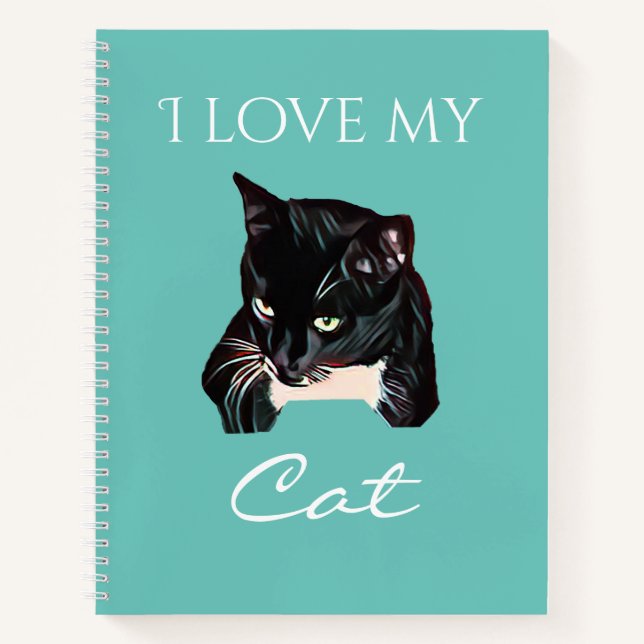 Cuaderno Cute gato negro Personalizado foto portátil turque (Anverso)