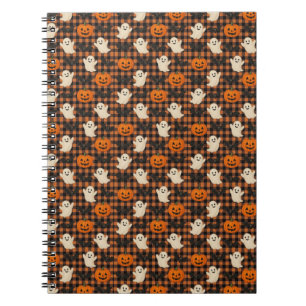 Cuaderno Cute, gingham halloween fanáticos fantasmas de cal