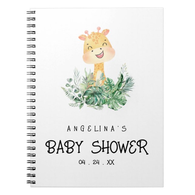 Cuaderno Cute Giraffe Baby Shower Gift List Notebook (Frente)