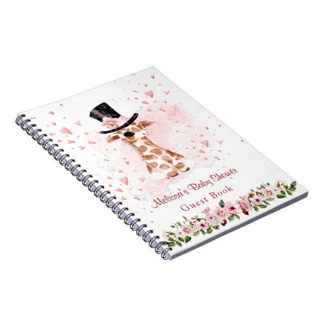 Cuaderno Cute Giraffe Baby Shower Guest Book (Lado Derecho)