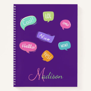 Cuaderno Cute Girly Purple Fun Name Silly Trendy